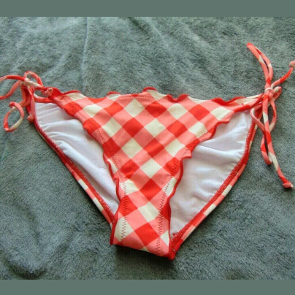 NWOT Red & White Gingham Bikini Bottoms Bikini Lab